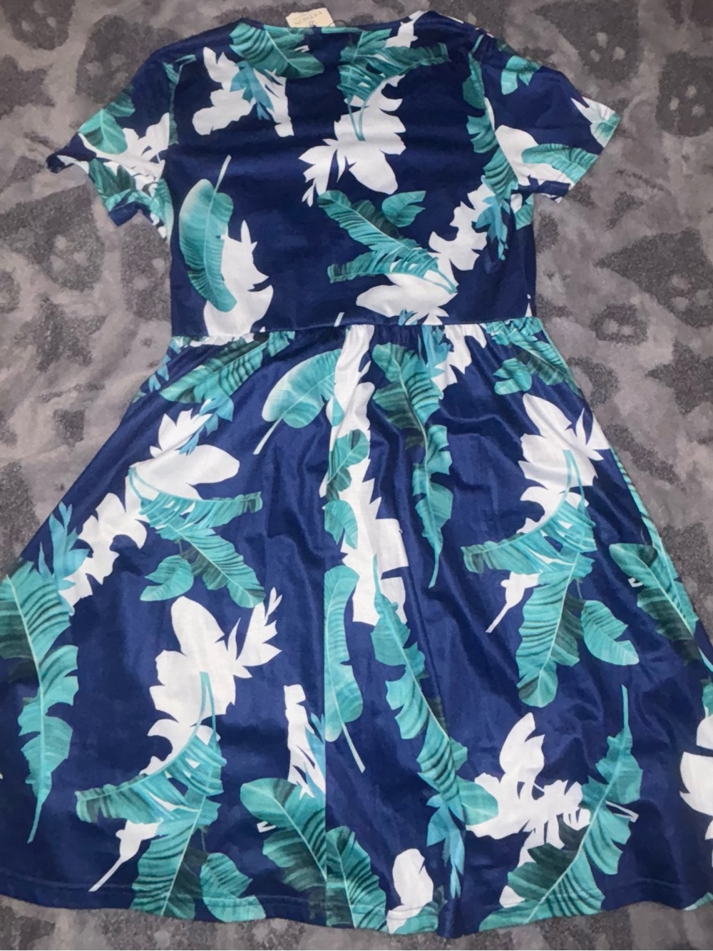 NEW Yathon blue navy multi color floral sleeveless dress ~nwt~ size 10 - Picture 6 of 6